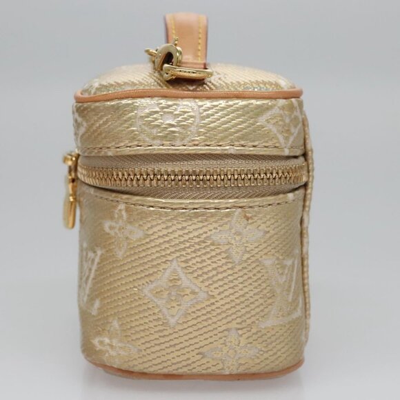 LOUIS VUITTON Monogram Laminated Jacquard Microvanity Gold M22920 LV Auth EC760S - Picture 6 of 16